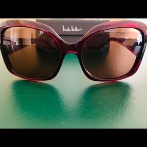 Nicole Miller light burgundy acetate sunglasses